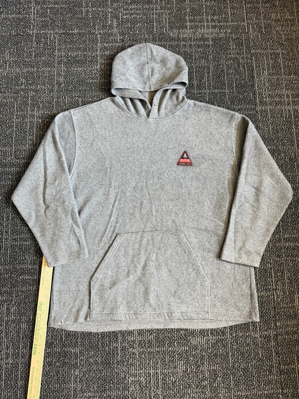 B.U.M. Equipment Survival Series Fleece Hoodie Mens XL Grey Vintage